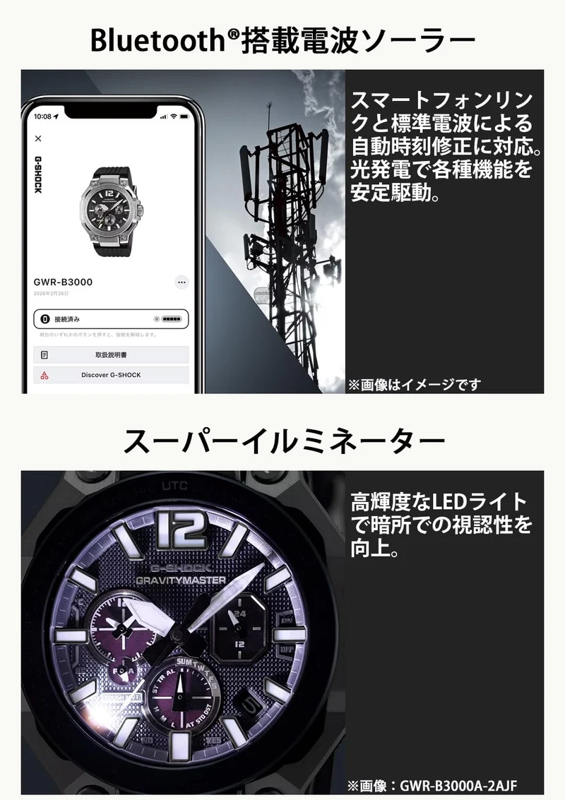 G-SHOCK GRAVITYMASTER GWR-B3000B-8AJF Casio Bluetooth-fähige, funkgesteuerte Solaruhr (Originalprodukt aus dem Inland)