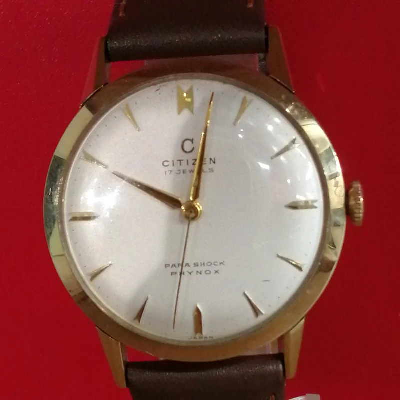 CITIZEN PARA SHOCK PHYNOX 17JEWELS / Riemen Aftermarket / 14K Goldfield / 14