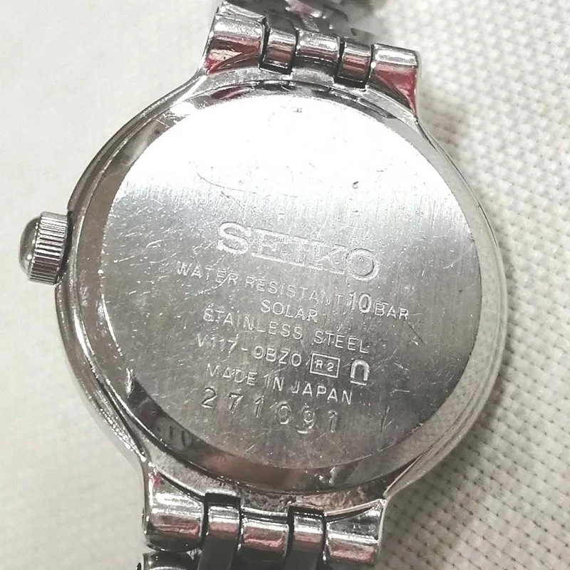 SEIKO Exceline Solar-Armbanduhr Silber × Weiß V117-0BZ0