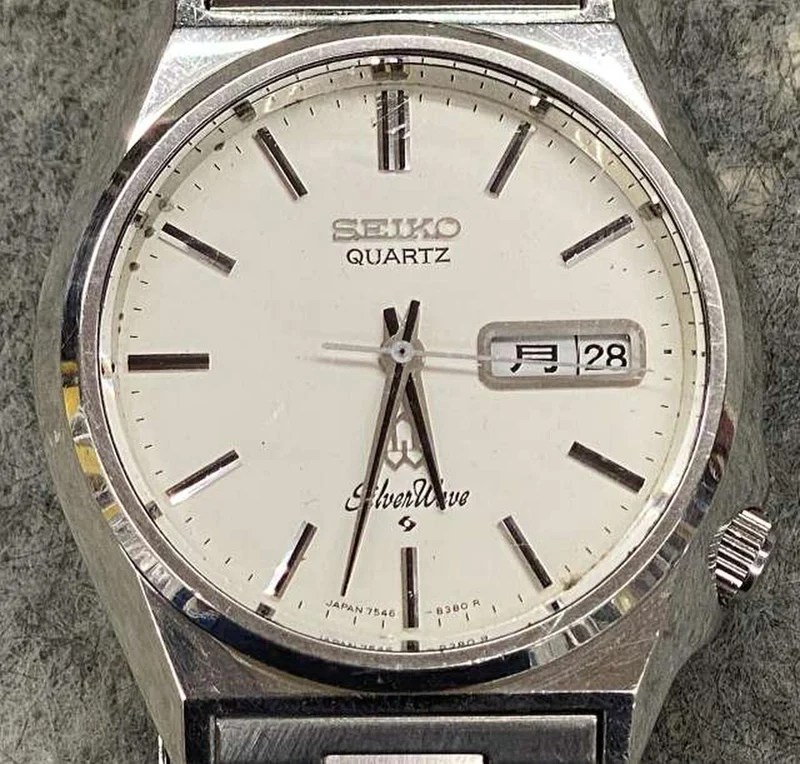 [SCHROTT] SEIKO Quarz-Armbanduhr 7546-8340 mit Mängeln 7546-8340