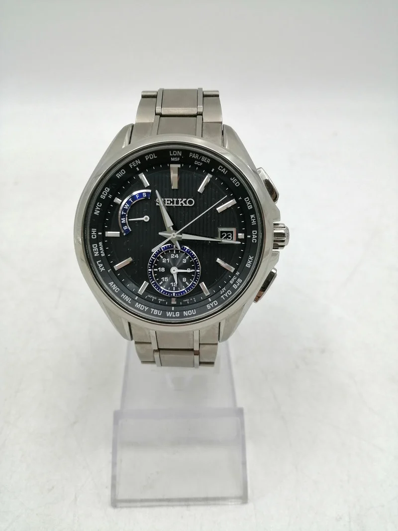 SEIKO Funkgesteuerte Solar-Armbanduhr 8B63-0AV0