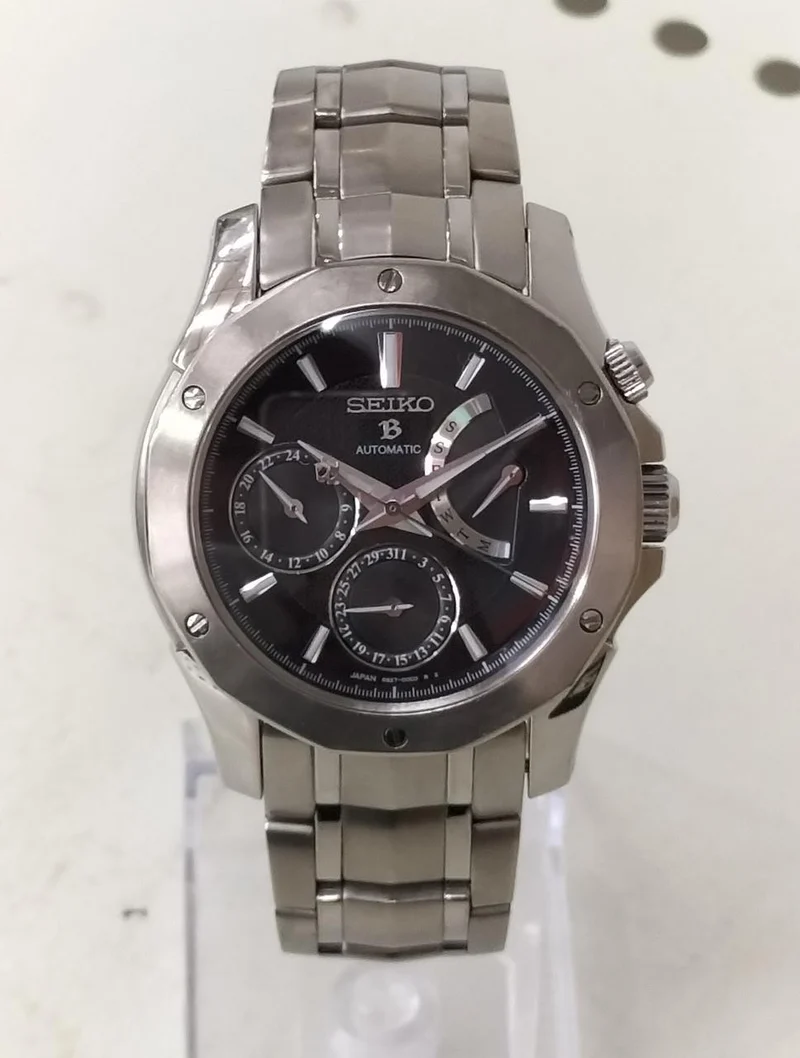 SEIKO Breitz Mechanische Retrograde Automatik-Armbanduhr 4S27-00C0