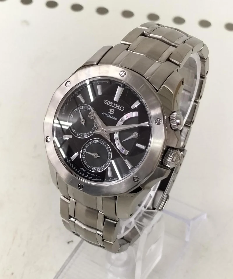 SEIKO Breitz Mechanische Retrograde Automatik-Armbanduhr 4S27-00C0