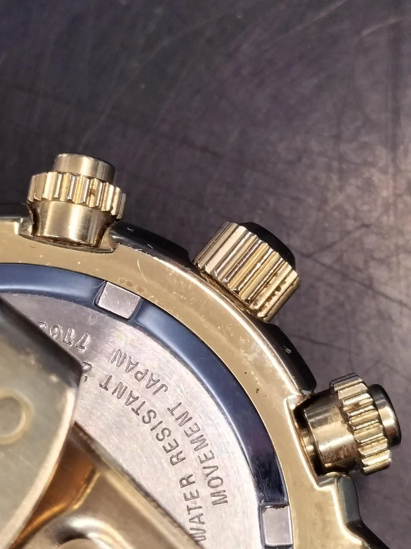 [SCHROTT] SEIKO Pilot Chronograph Quarz Gold mit Kratzern 7T62-0EB0