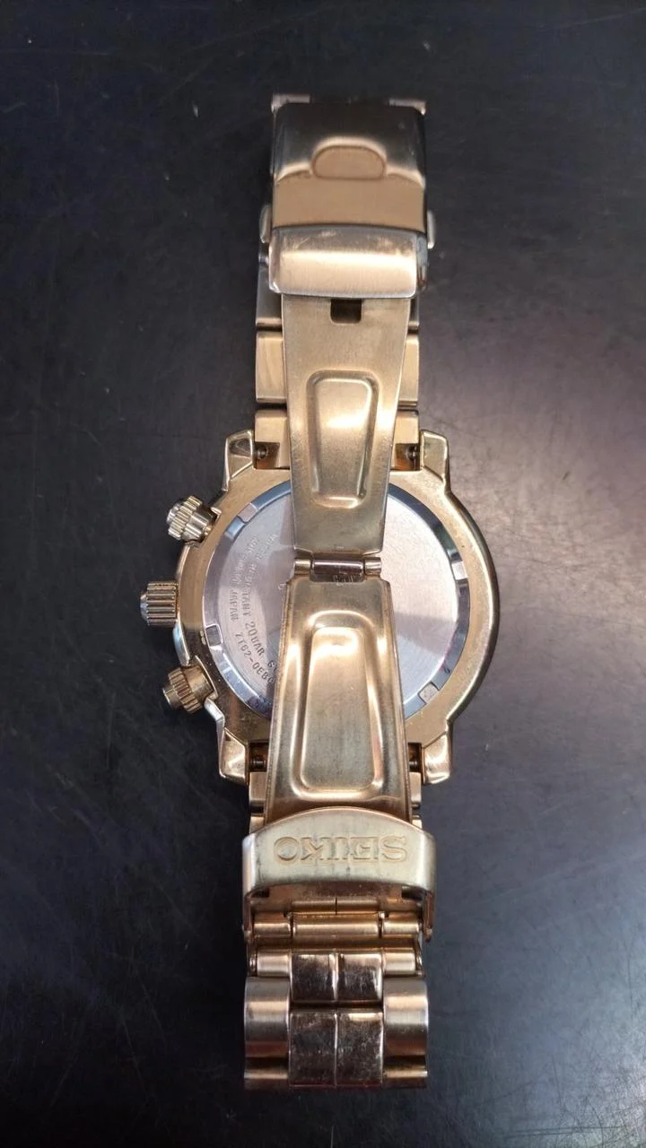 [SCHROTT] SEIKO Pilot Chronograph Quarz Gold mit Kratzern 7T62-0EB0