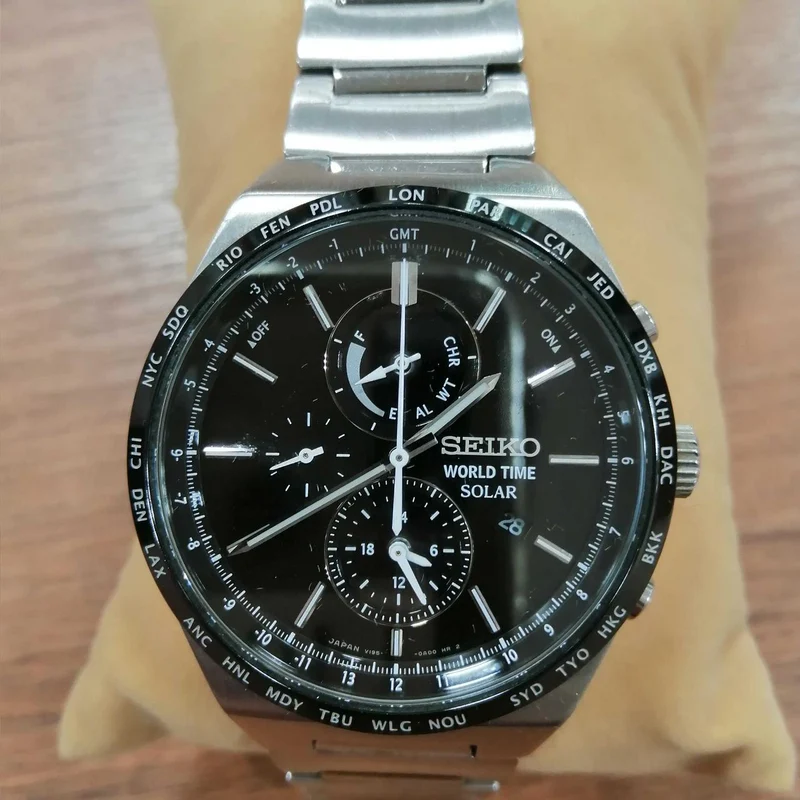 SEIKO Solar-Armbanduhr Weltzeit/V195-0AE0