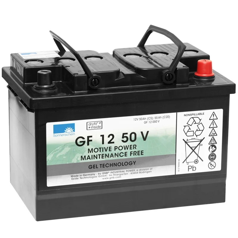 Batterie-Traktionsblock 12V/50Ah, Gelbatterie, wartungsfrei, Betriebsspannung 12V, Kapazität 50Ah | Packung (1 Stück)