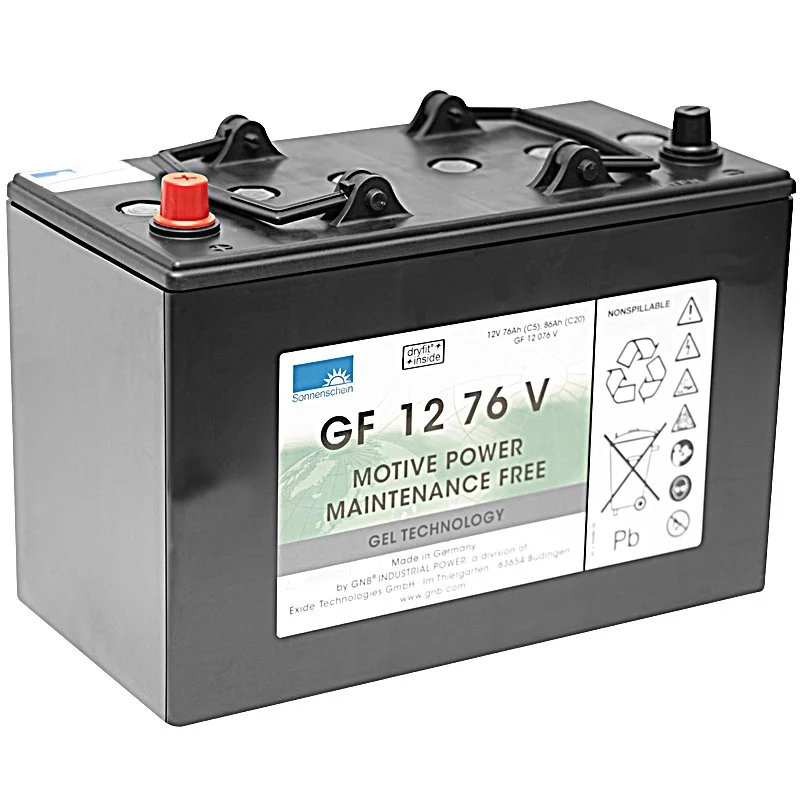 Batterie-Traktionsblock 12V/76Ah, Gelbatterie, Betriebsspannung 12V, Kapazität 76Ah, wartungsfrei | Packung (1 Stück)