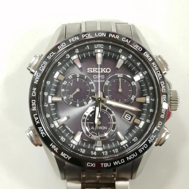 SEIKO Solar-Armbanduhr Schwarz × Silber 8X82-0AB0-1