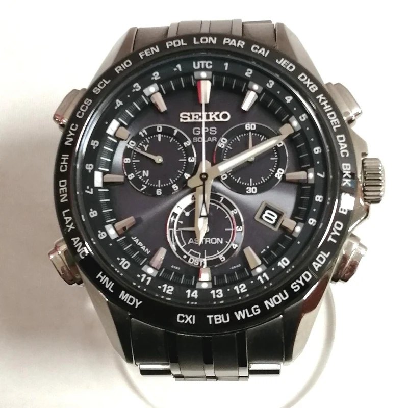 SEIKO Solar-Armbanduhr Schwarz × Silber 8X82-0AB0-1
