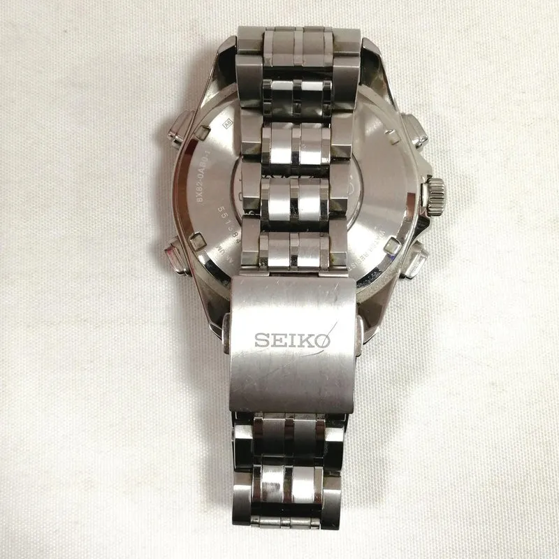 SEIKO Solar-Armbanduhr Schwarz × Silber 8X82-0AB0-1