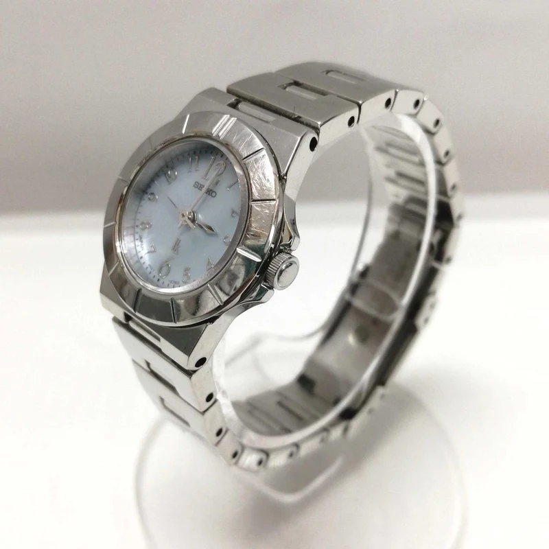 SEIKO Quarzuhr 4N21-1130 Silber × Hellblau